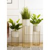 KOVOVÝ KVETINÁČ SO STOJANOM GLAM 55X20 CM BIELA/ZLATÁ