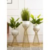KOVOVÝ KVETINÁČ SO STOJANOM GLAM 46X20 CM BIELA/ZLATÁ