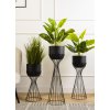 KOVOVÝ KVETINÁČ SO STOJANOM GLAM 56X20 CM ČIERNA