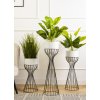 KOVOVÝ KVETINÁČ SO STOJANOM GLAM 68X20 CM BIELA/ČIERNA