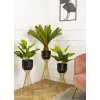 KOVOVÝ KVETINÁČ SO STOJANOM GLAM 68X20 CM ČIERNA/ZLATÁ