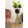 KOVOVÝ KVETINÁČ SO STOJANOM GLAM 68X20 CM ČIERNA/ZLATÁ