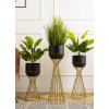 KOVOVÝ KVETINÁČ SO STOJANOM GLAM 68X20 CM ČIERNA/ZLATÁ