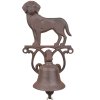 Záhradný zvonček Dog, 25x14 cm, liatina, hnedá