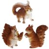 Záhradná figúrka z polistone Squirrels, sada 3ks, 12 cm, hnedá