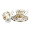 Porcelánová šálka na nohe s podšálkou English Roses White 90 ml sada 2ks