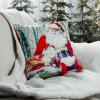 VIANOČNÁ DEKORAČNÁ OBLIEČKA NA VANKÚŠ SANTA1 45X45 CM VZOROVANÁ
