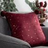 VIANOČNÁ DEKORAČNÁ OBLIEČKA NA VANKÚŠ STAR 45X45 CM BORDOVÁ
