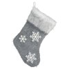 VIANOČNÁ PONOŽKA NA KRB SNOWFLAKE 22X45 CM SIVÁ
