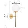 kinkiet scienny siena zlota lampa w stylu loft biala szklana kula do kuchni salonu lazienki pojedyncza