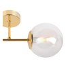 zloty kinkiet scienny siena lampa loft z przezroczystym kloszem w ksztalcie kuli glamour do salonu e14