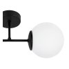 czarny kinkiet scienny siena lampa loft z bialym kulistym kloszem do lazienki kuchni pokoju salonu 1xe14