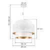 Závesné svietidlo Asti, 1x biele PVC tienidlo, (fi 40cm), g, w