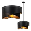 Závesné svietidlo Asti Duo1, 1x PVC/čierne textilné tienidlo, (fi 45cm), g, b