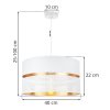 Závesné svietidlo Asti, 1x PVC/biele textilné tienidlo, (fi 40cm), g, w