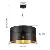 Závesné svietidlo Asti0, 1x čierne PVC tienidlo, (fi 40cm), g, b