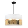 Závesné svietidlo Asti2, 1x PVC/biele textilné tienidlo, (fi 40cm), g, b