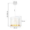 Závesné svietidlo Asti0, 1x biele PVC tienidlo, (fi 20cm), g, w