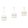 Závesné svietidlo Asti, 1x PVC/biele textilné tienidlo, (fi 20cm), g, w