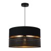 Závesné svietidlo Asti, 1x PVC/čierne textilné tienidlo, (fi 40cm), g, b