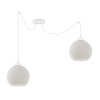 lampa sufitowa zyrandol pajak riffle podwojna dwie biale szklane kule o ryflowanej strukturze glamour