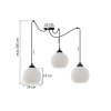 lampa sufitowa wiszaca riffle biala kula czarna konstrukcja typu pajak w stylu loft do 200cm dlugosci