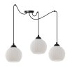 lampa sufitowa wiszaca riffle biala kula czarna konstrukcja typu pajak w stylu loft do 200cm dlugosci