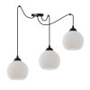 lampa sufitowa wiszaca riffle biala kula czarna konstrukcja typu pajak w stylu loft do 200cm dlugosci