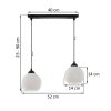 Závesné svietidlo Riffle Round, 2x biele sklenené tienidlo, b