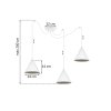 Závesné svietidlo Soho Spider, 3x biele kovové tienidlo, (fi 14cm)