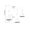 Závesné svietidlo Soho Spider, 3x biele kovové tienidlo, (fi 25cm)