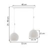 Závesné svietidlo Riffle Round, 2x biele sklenené tienidlo, w
