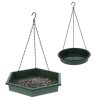 Závesné kŕmidlo + napájadlo pre vtáky Duo, 45x28 cm+43x25 cm, plast, zelená
