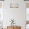 Závesné svietidlo Lino, 1x ľanové tienidlo, (fi 50cm), w