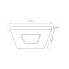 Stropné LED svietidlo Sparky Square, 1x LED 65w, 3000-6000k, w/ch, s ovládačom