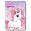 DETSKÁ FLEECOVÁ DEKA UNICORN 100X140 CM VZOROVANÁ