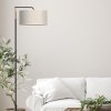 Stojacia lampa Atlanta, 1x ľanové tienidlo, b/drevo