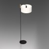 Stojacia lampa Atlanta, 1x ľanové tienidlo, b/drevo