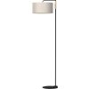 Stojacia lampa Atlanta, 1x ľanové tienidlo, b/drevo