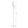 Stojacia lampa Flower, 2x biele/chrómové kovové tienidlo, w