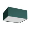 Stropné svietidlo Verde Square, 1x zelené textilné tienidlo, (biele plexisklo), (40 cm)