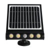 Exteriérové solárne LED svietidlo Talent, 4x LED 8w, čierna, pohybový senzor