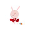 Detské nástenné svietidlo s hodinami Bunny Clock, 1x ružové plastové tienidlo