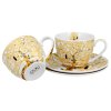 Porcelánová šálka s podšálkou Klimt Ecru Tree Of Life 250 ml sada 2ks