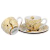 Porcelánová šálka s podšálkou Klimt Ecru Tree Of Life 90 ml sada 2ks