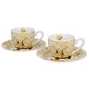 Porcelánová šálka s podšálkou Klimt Ecru Tree Of Life 90 ml sada 2ks