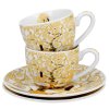 Porcelánová šálka s podšálkou Klimt Ecru Tree Of Life 90 ml sada 2ks