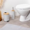 WC kefa Timeless, sivá/s drevenými a chrómovými prvkami