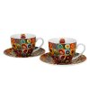 Porcelánová šálka s podšálkou Kandinskij Squares 270 ml sada 2ks