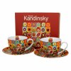 Porcelánová šálka s podšálkou Kandinskij Squares 270 ml sada 2ks
